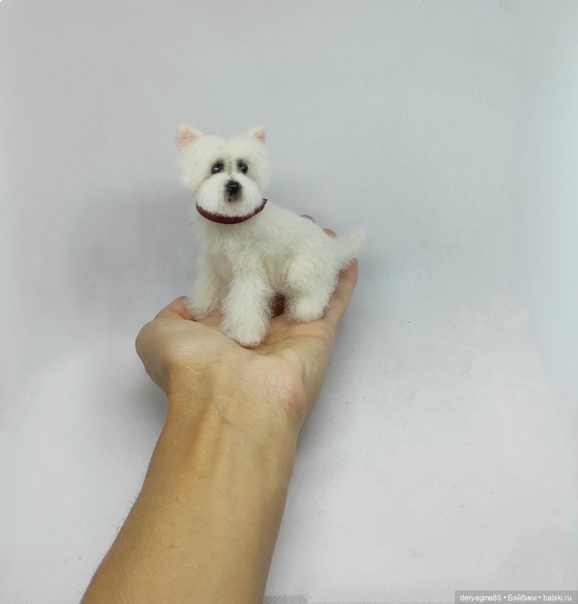 Вест-хайленд-уайт терьер — Валяные игрушки из шерсти: сухое валяние (фото 4)