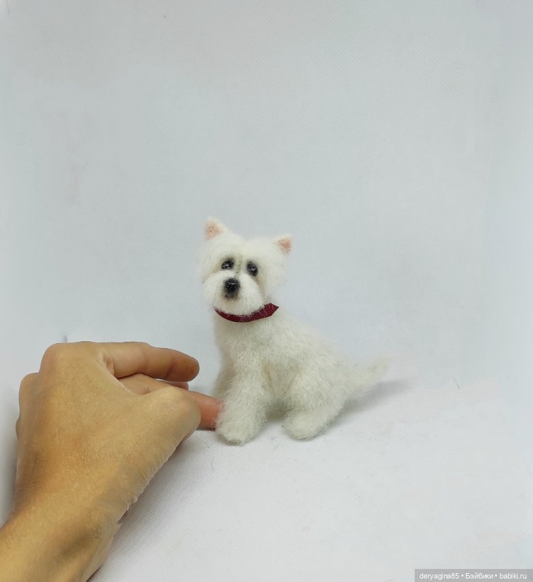 Вест-хайленд-уайт терьер — Валяные игрушки из шерсти: сухое валяние