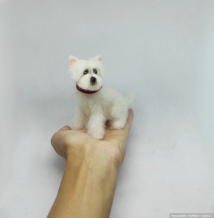 Вест-хайленд-уайт терьер — Валяные игрушки из шерсти: сухое валяние (фото 6)