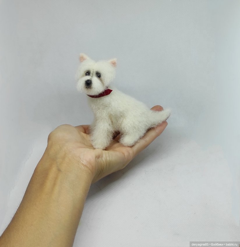 Вест-хайленд-уайт терьер — Валяные игрушки из шерсти: сухое валяние (фото 5)