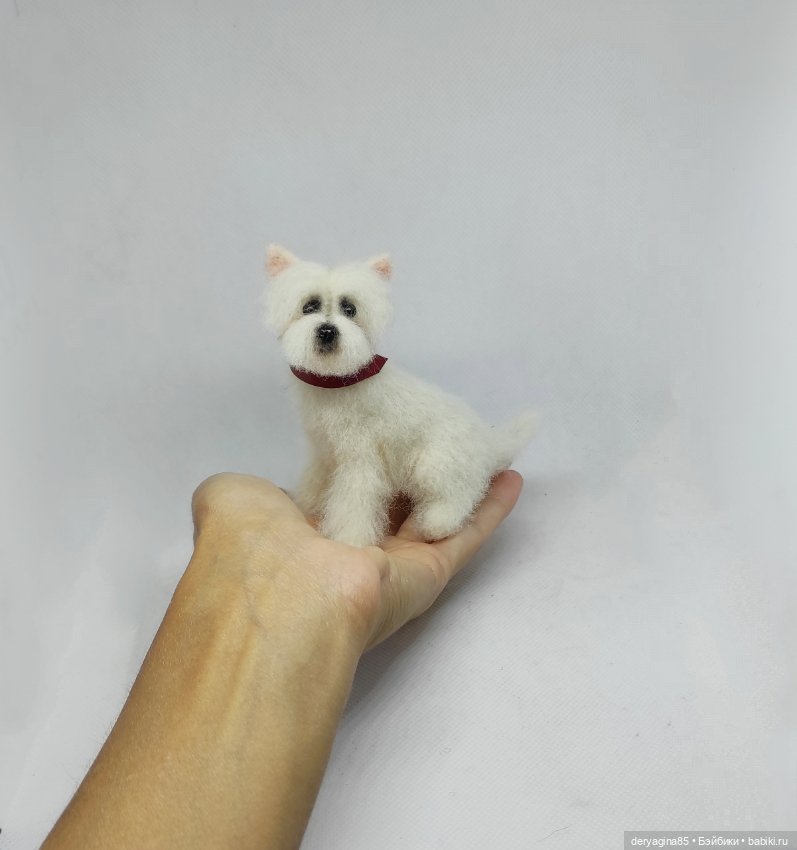 Вест-хайленд-уайт терьер — Валяные игрушки из шерсти: сухое валяние (фото 8)