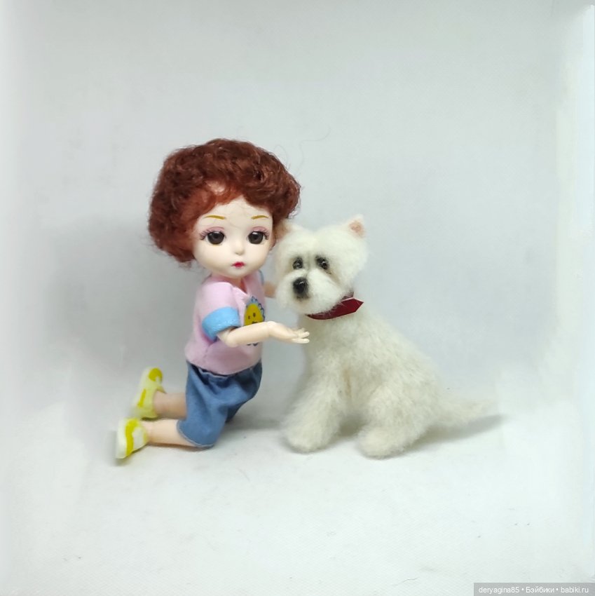 Вест-хайленд-уайт терьер — Валяные игрушки из шерсти: сухое валяние (фото 3)