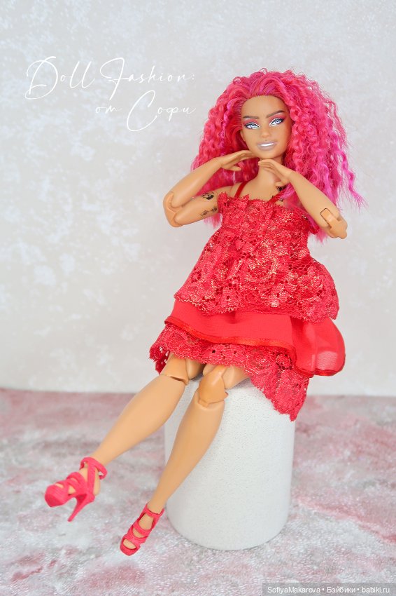 Моя первая сшитая серия одежды на барби одного фасона, в разной цветовой гамме