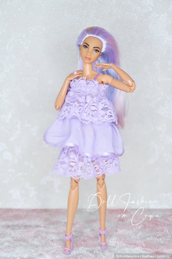 Моя первая сшитая серия одежды на барби одного фасона, в разной цветовой гамме