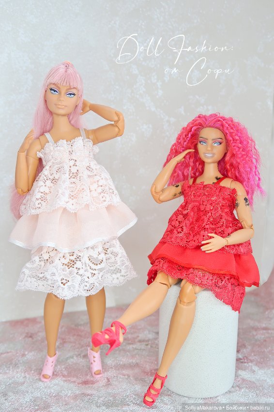 Моя первая сшитая серия одежды на барби одного фасона, в разной цветовой гамме (фото 9)