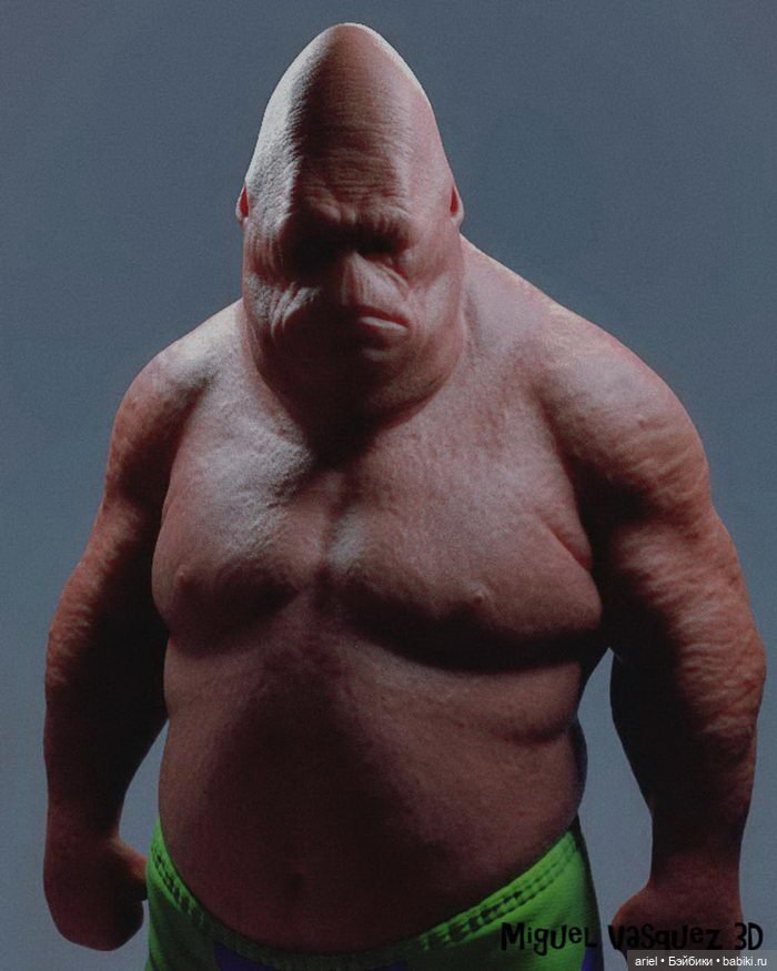 Реалистичные Спанч Боб и Патрик от автора Miguel Vasquez (фото 5)