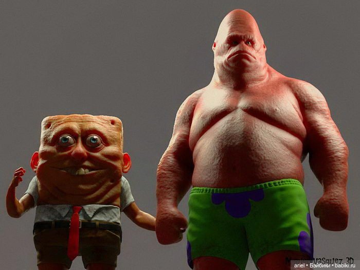 Реалистичные Спанч Боб и Патрик от автора Miguel Vasquez (фото 3)