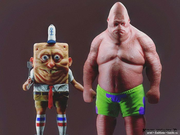 Реалистичные Спанч Боб и Патрик от автора Miguel Vasquez