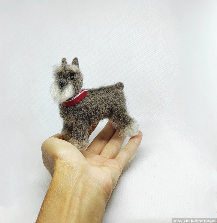 Цвергшнауцер — Валяные игрушки из шерсти: сухое валяние (фото 5)