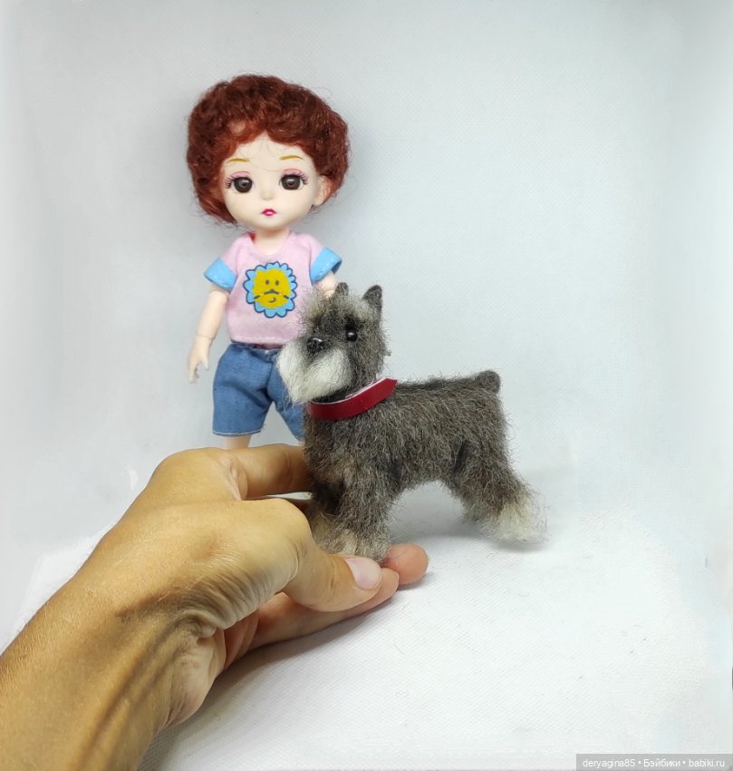 Цвергшнауцер — Валяные игрушки из шерсти: сухое валяние