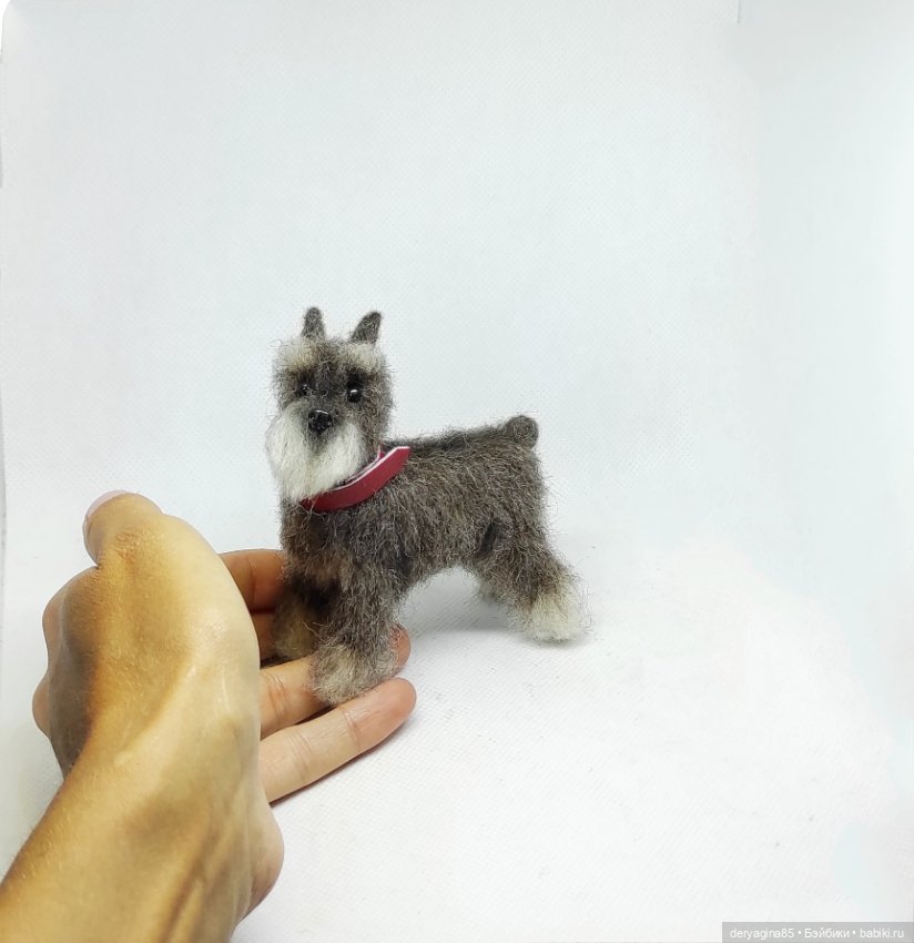 Цвергшнауцер — Валяные игрушки из шерсти: сухое валяние (фото 4)