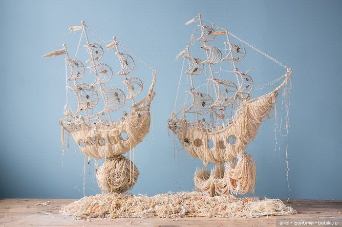 Корабли, сделанные из жемчуга от Энн Керрингтон (Ann Carrington)