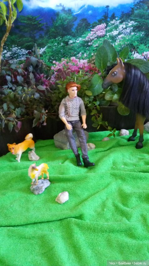 Кен БМР 1959 и лошадь Лив, пара собак)