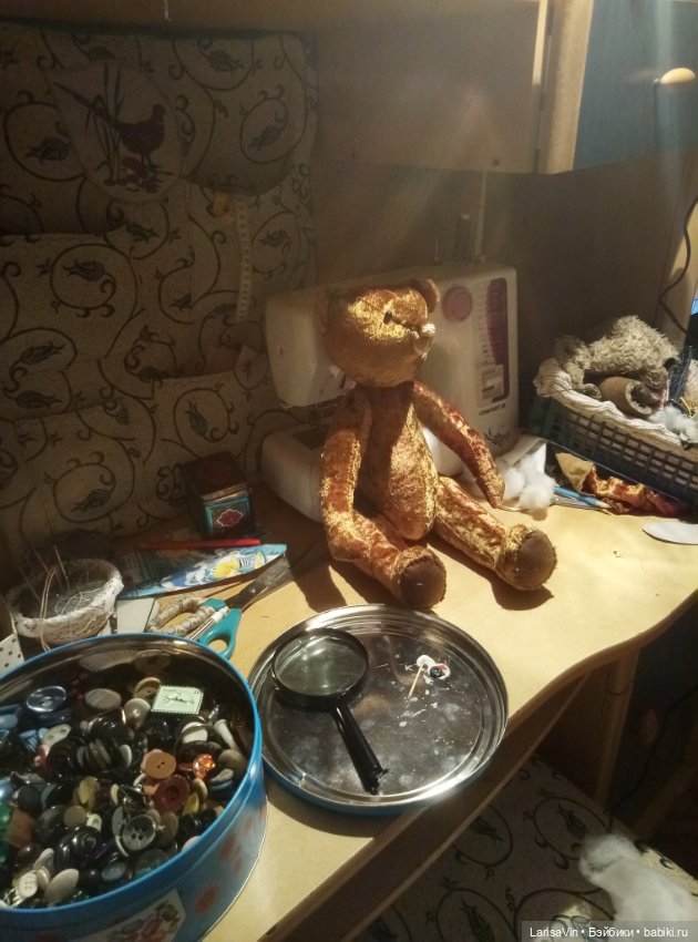 Сшила мишку из советского плюша (фото 7)