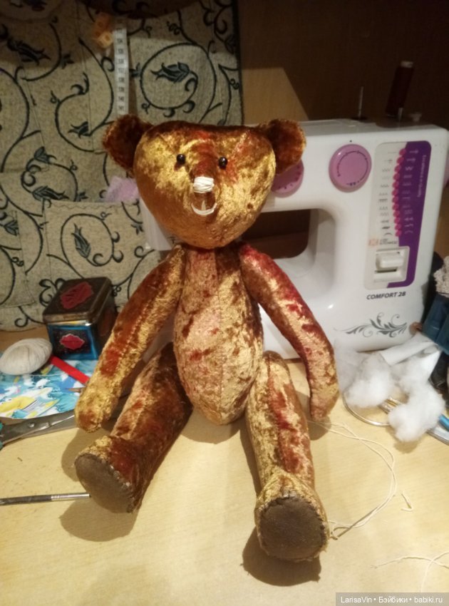 Сшила мишку из советского плюша (фото 4)