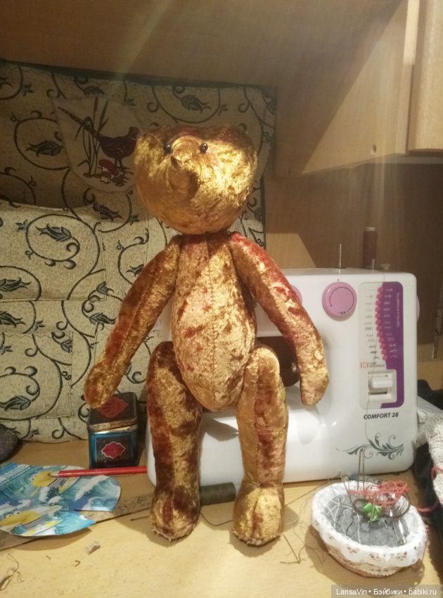 Сшила мишку из советского плюша (фото 3)