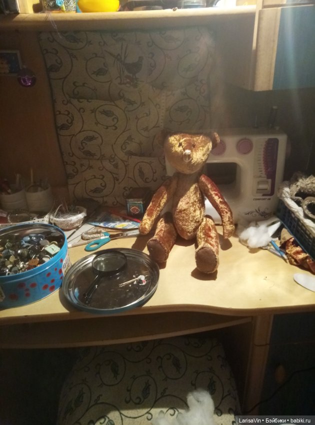 Сшила мишку из советского плюша (фото 6)