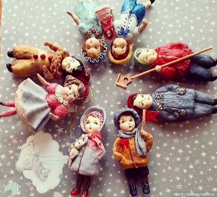 Мои новые ватные ёлочные игрушки