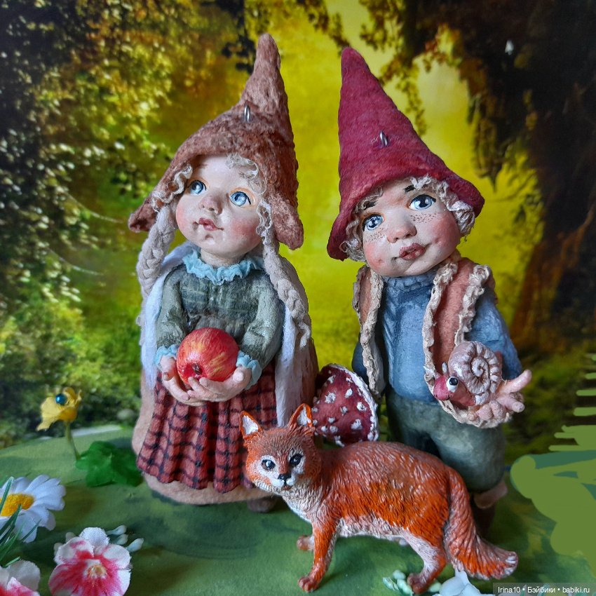 Сказка из ваты. Гномики — Ватные игрушки на елку: ретро