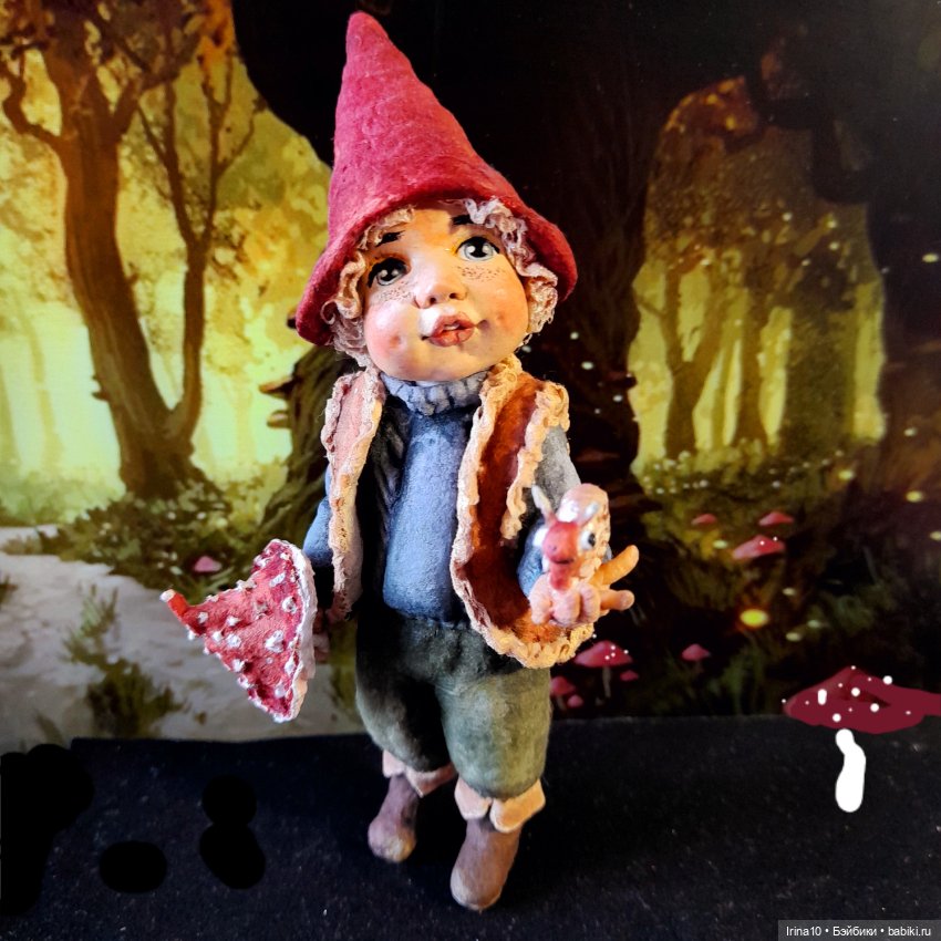 Сказка из ваты. Гномики — Ватные игрушки на елку: ретро (фото 6)