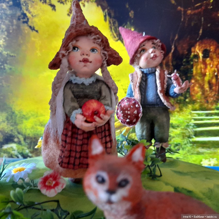Сказка из ваты. Гномики — Ватные игрушки на елку: ретро