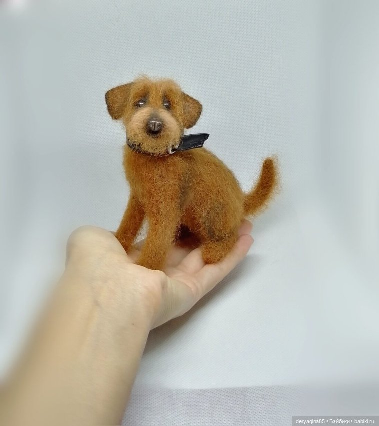 Рыжий двортерьер — Валяные игрушки из шерсти: сухое валяние (фото 8)