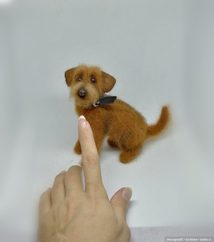 Рыжий двортерьер — Валяные игрушки из шерсти: сухое валяние (фото 6)