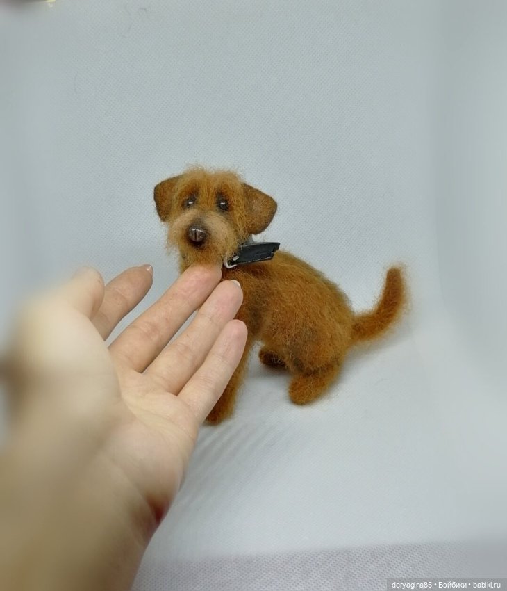 Рыжий двортерьер — Валяные игрушки из шерсти: сухое валяние (фото 4)