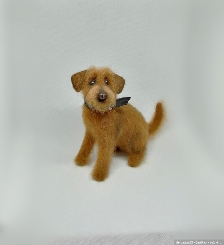 Рыжий двортерьер — Валяные игрушки из шерсти: сухое валяние