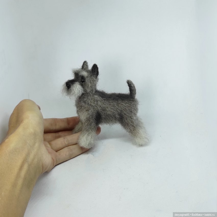 Шнауцер — Валяные игрушки из шерсти: сухое валяние (фото 4)