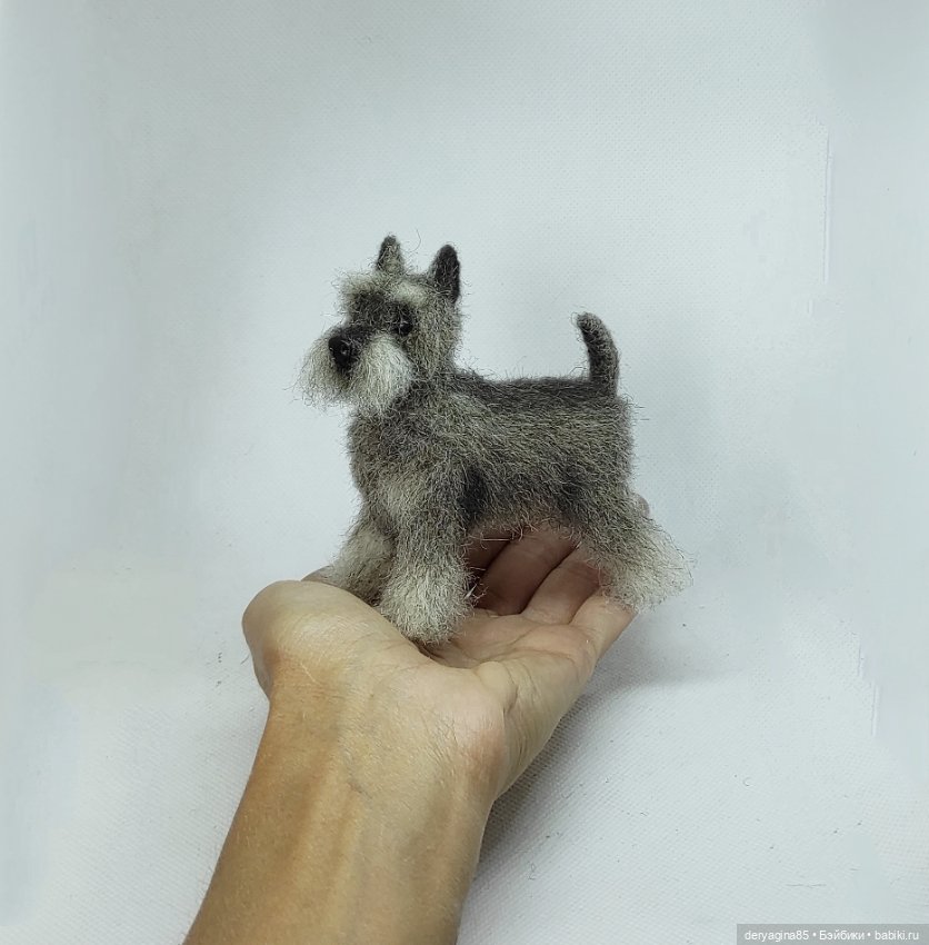 Шнауцер — Валяные игрушки из шерсти: сухое валяние (фото 5)