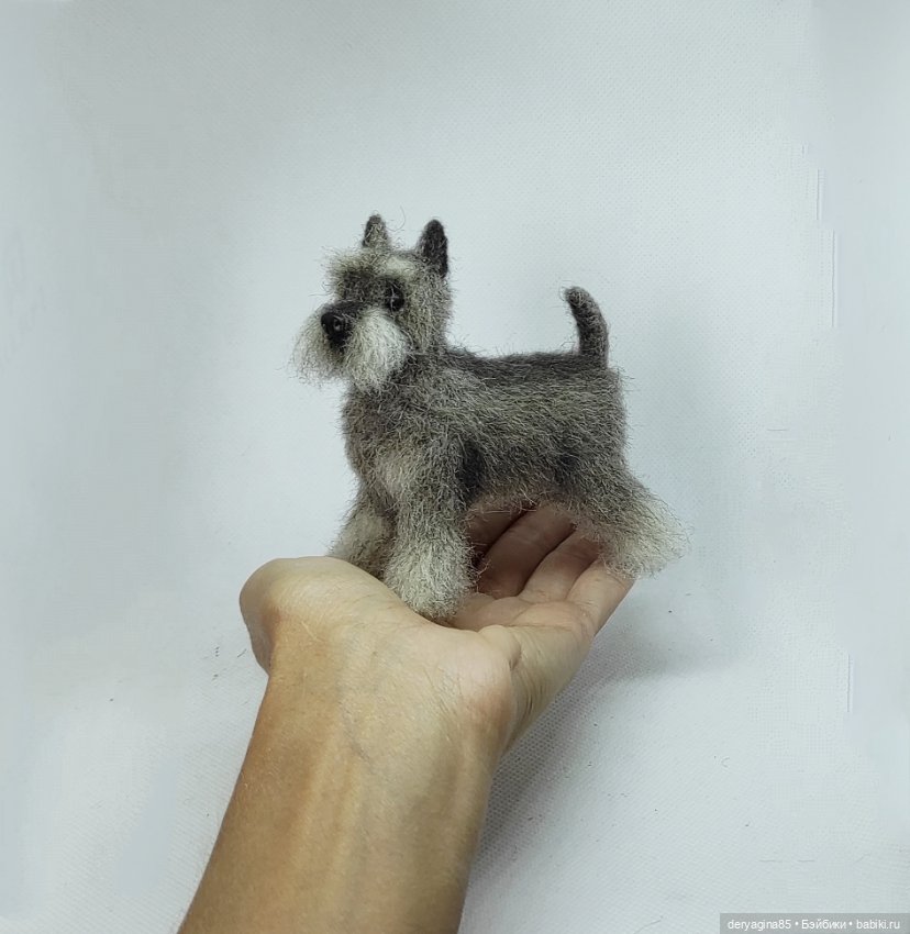 Шнауцер — Валяные игрушки из шерсти: сухое валяние (фото 6)