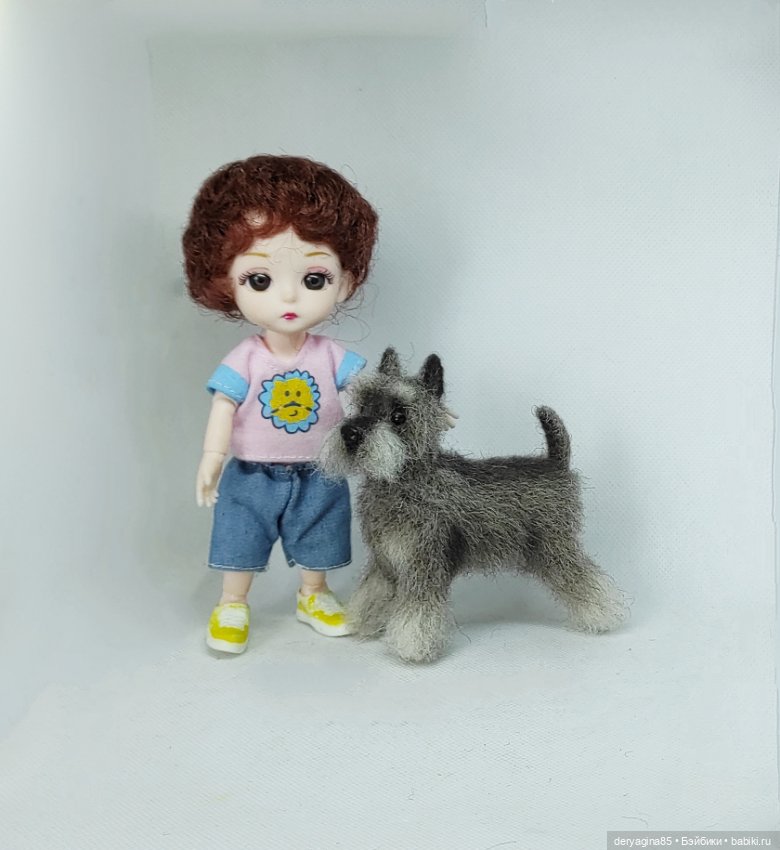 Шнауцер — Валяные игрушки из шерсти: сухое валяние (фото 7)