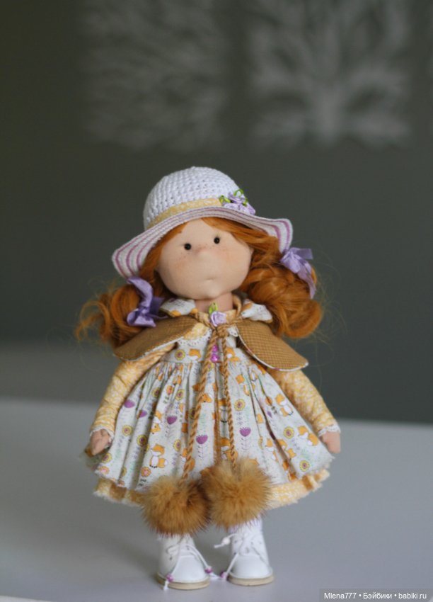 Осенняя лисичка, текстильная интерьерная кукла (фото 8)