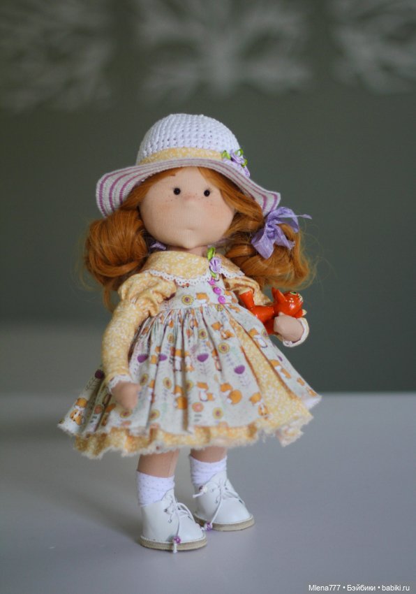 Осенняя лисичка, текстильная интерьерная кукла