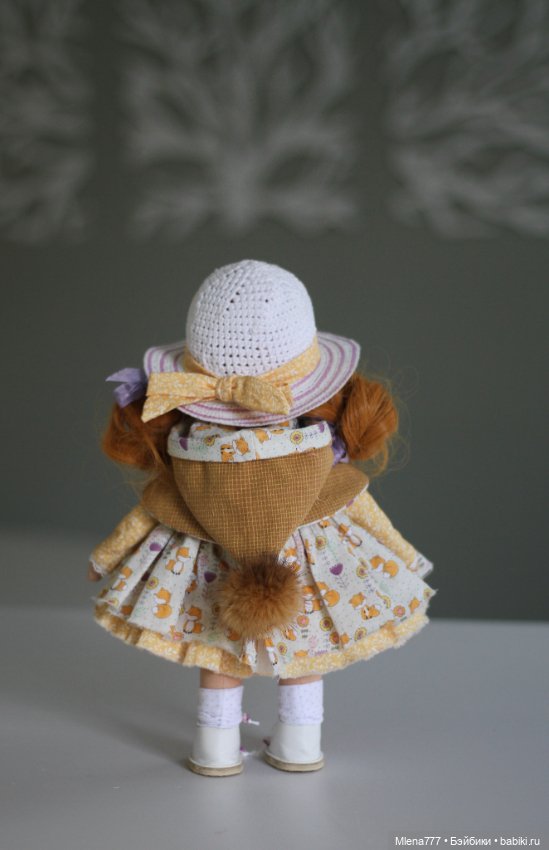 Осенняя лисичка, текстильная интерьерная кукла (фото 7)