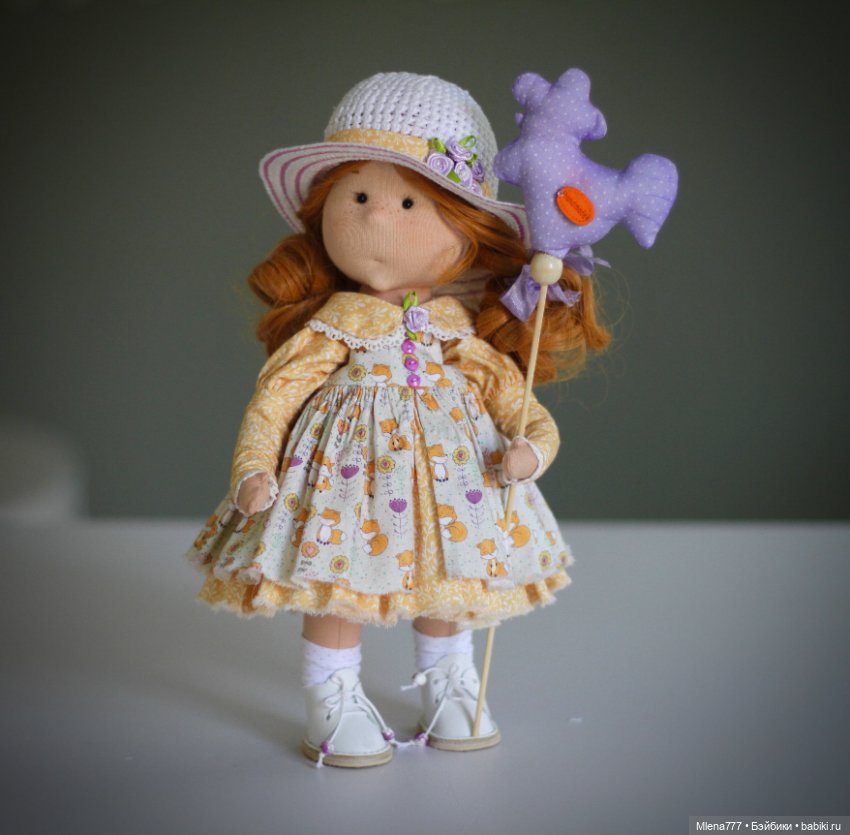 Осенняя лисичка, текстильная интерьерная кукла (фото 2)