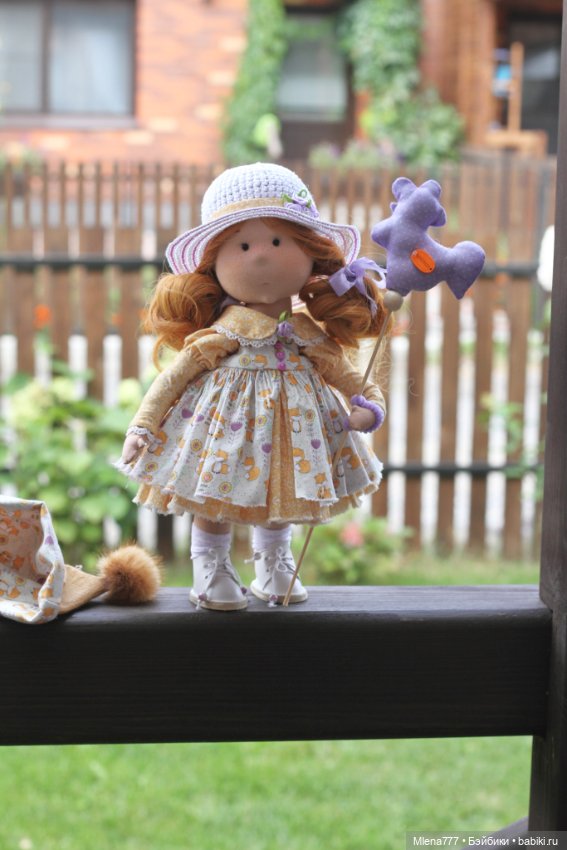 Осенняя лисичка, текстильная интерьерная кукла (фото 3)