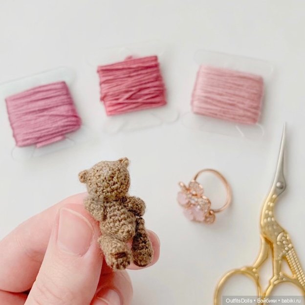 Связала крючком медвежонка! Рост игрушки 3 см (фото 3)