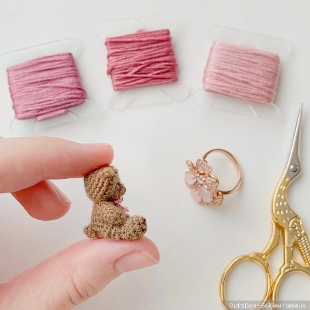 Связала крючком медвежонка! Рост игрушки 3 см (фото 5)