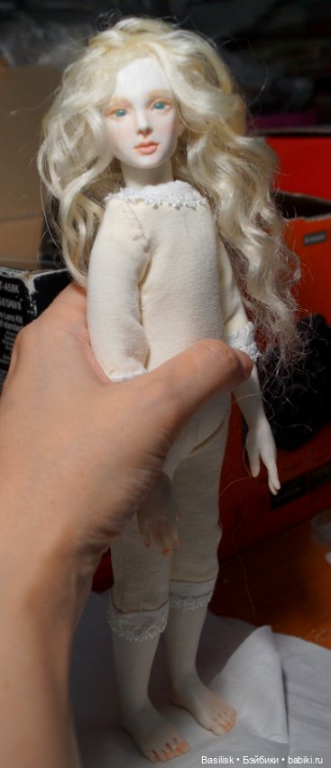 Каркасная кукла. Светлый парик (фото 5)