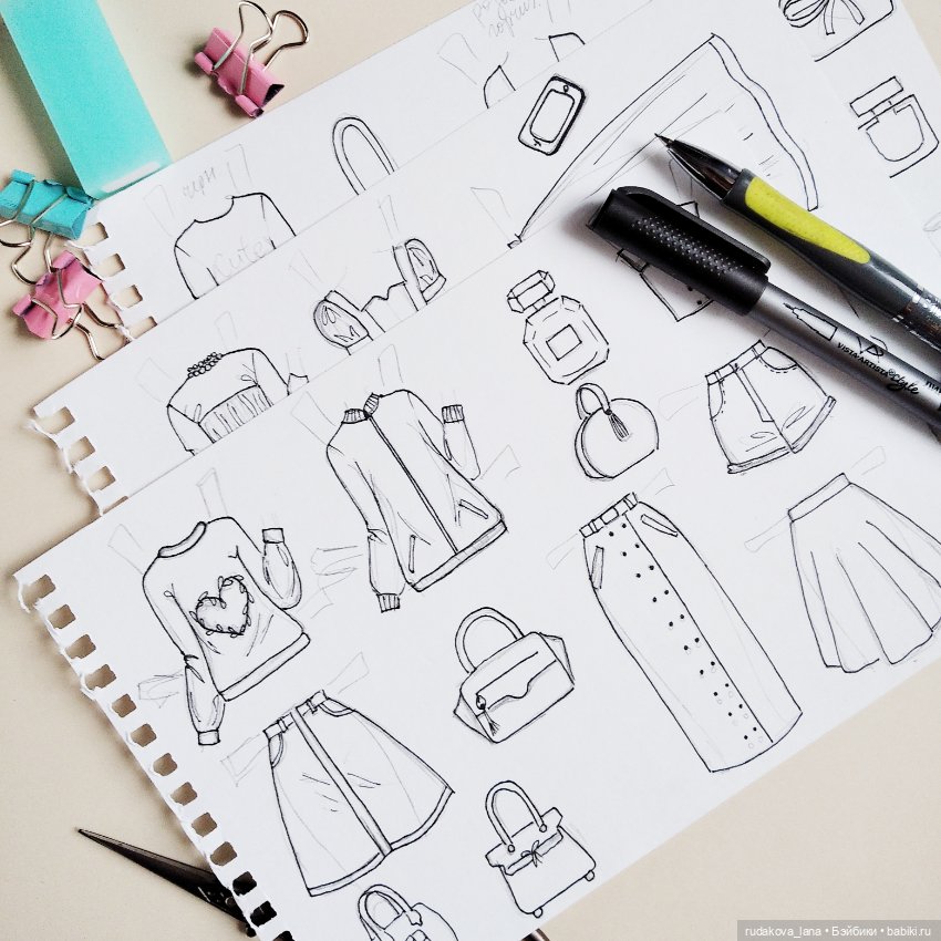 Новые работы — Бумажные куклы с одеждой для вырезания: шаблоны (фото 5)