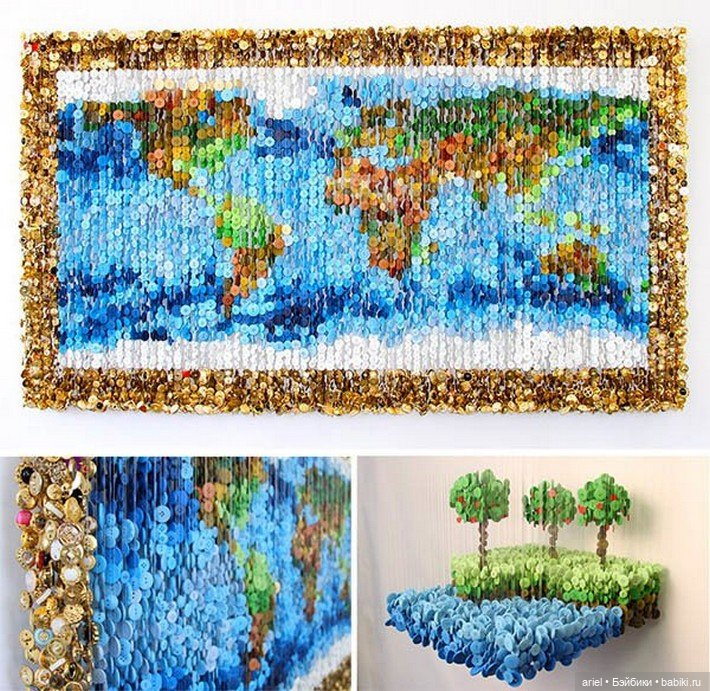 Инсталяции из пуговиц от Augusto Esquivel (фото 8)