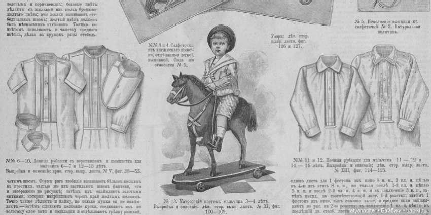 Детская мода 1899-1900 из журналов "Модный курьер" и "Вестник моды" ч1