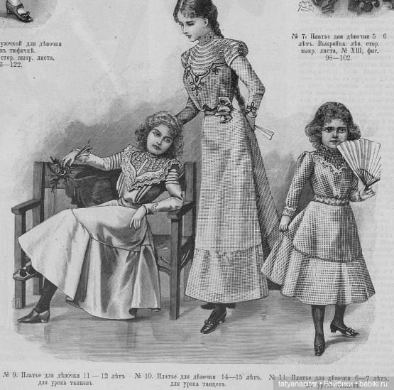 Детская мода 1899-1900 из журналов "Модный курьер" и "Вестник моды" ч1