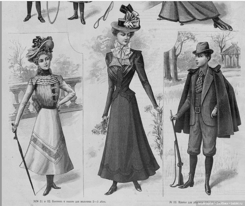 Детская мода 1899-1900 из журналов "Модный курьер" и "Вестник моды" ч1