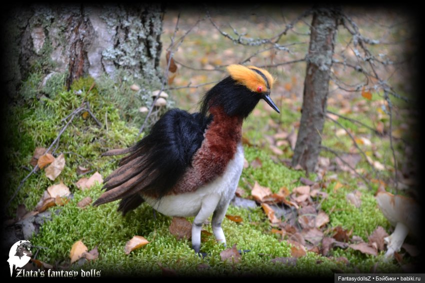 Красношейная поганка. Мягкая подвижная скульптура ручной работы