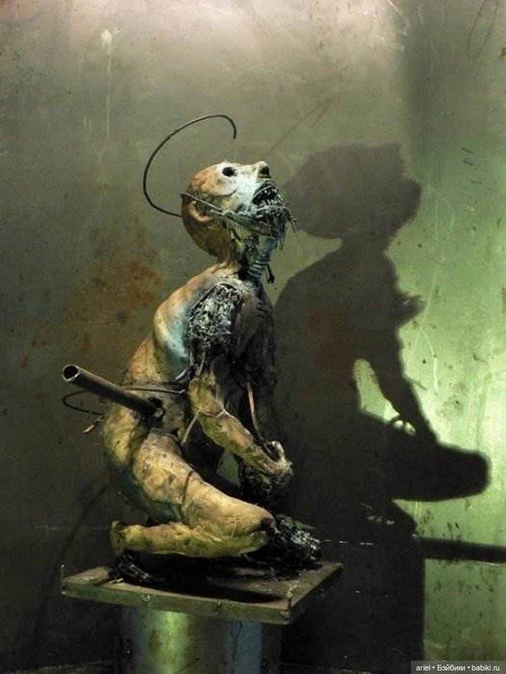 Жуткие скульптуры от автора Olivier de Sagazan (фото 4)