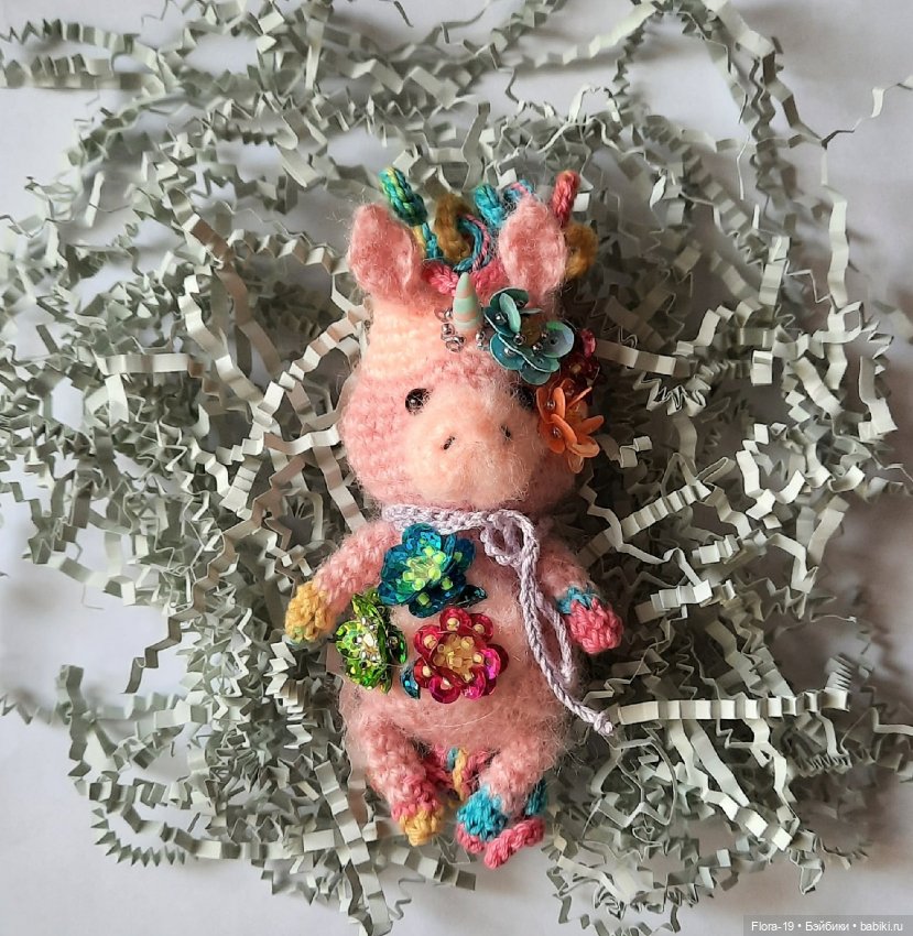 Брошь-Единорог — Вязаные игрушки и амигуруми: крючком (фото 2)