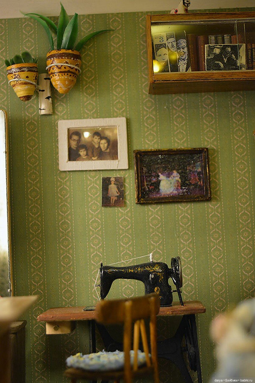 Гостиная с зелеными обоями, автор румбокса Галина Чиркова (фото 7)